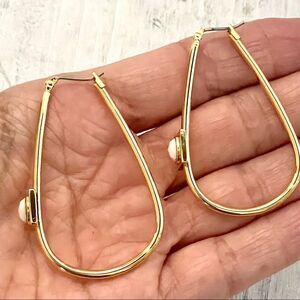 Trina Turk gold tone teardrop loop earrings